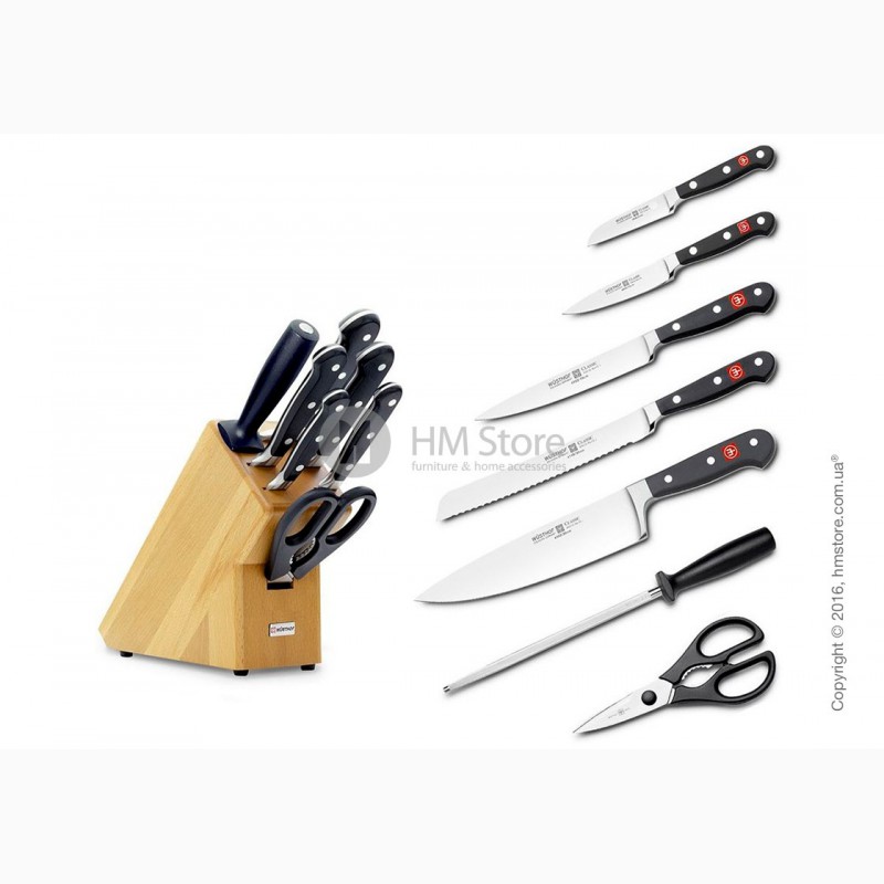 Фото 2. Набор ножей на подставке Wüsthof Knife block, 7 предметов, Natural wood