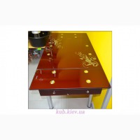 Стеклянный стол Рубин раскладной