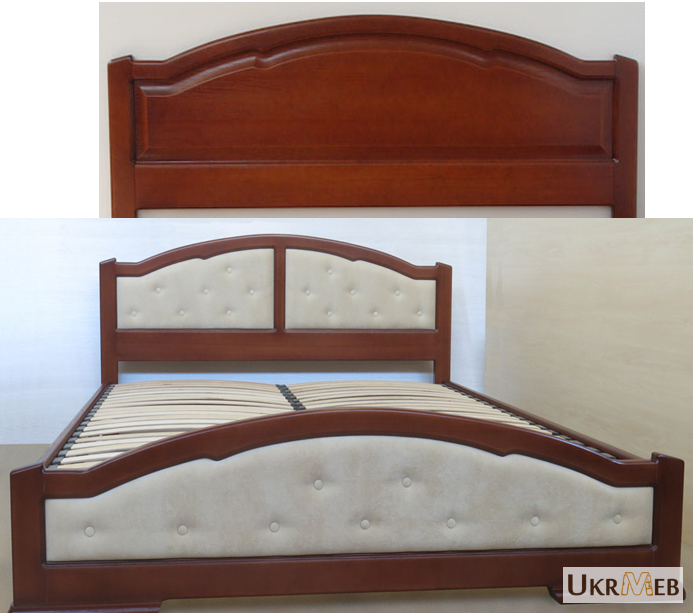 Фото 3. Двуспальная кровать с изножьем из массива ясеня