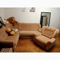 Кутовий диван та розкладне крісло- гарнітур