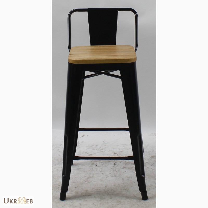 Фото 2. Металлический полубарный стул Толикс Низкий Вуд, H-66см (Tolix Low Wood, H-66cm) купить