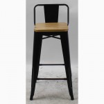 Металлический полубарный стул Толикс Низкий Вуд, H-66см (Tolix Low Wood, H-66cm) купить