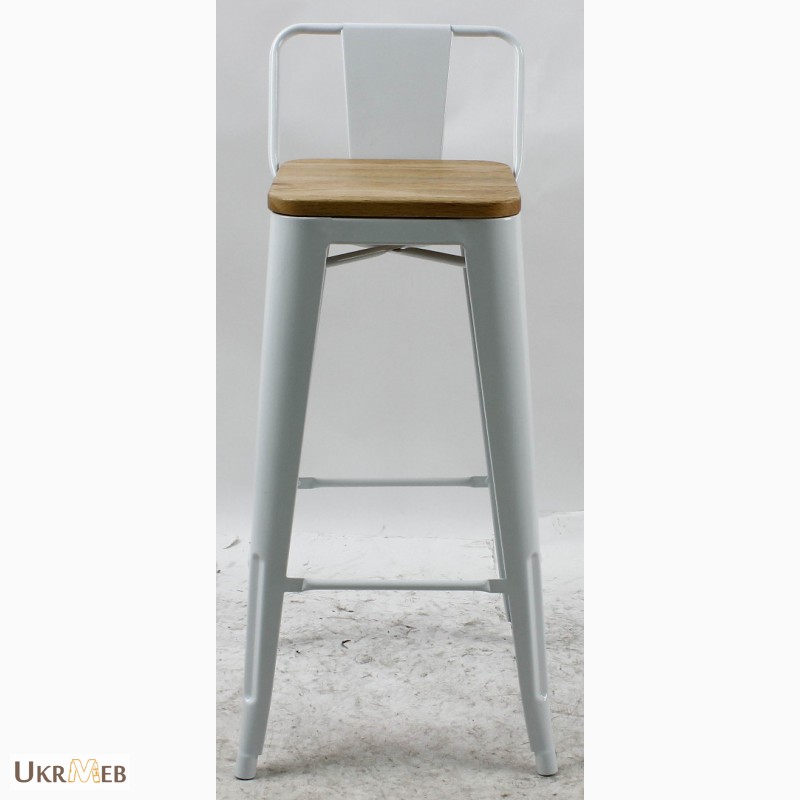 Фото 3. Металлический полубарный стул Толикс Низкий Вуд, H-66см (Tolix Low Wood, H-66cm) купить