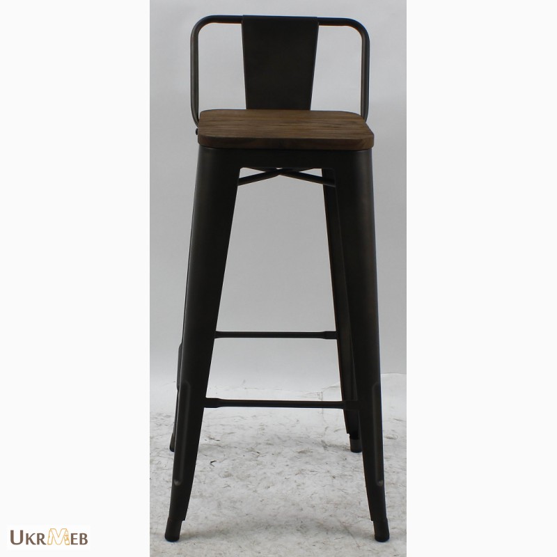 Фото 5. Металлический полубарный стул Толикс Низкий Вуд, H-66см (Tolix Low Wood, H-66cm) купить