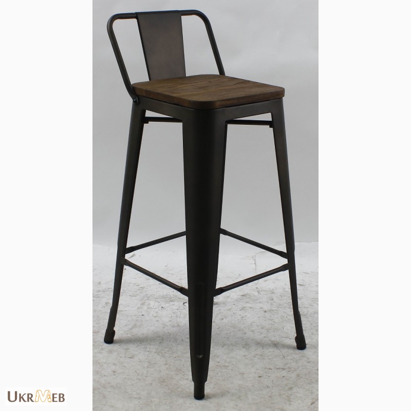 Фото 6. Металлический полубарный стул Толикс Низкий Вуд, H-66см (Tolix Low Wood, H-66cm) купить