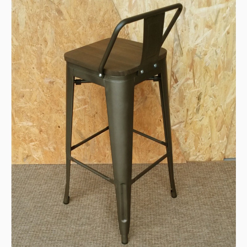 Фото 8. Металлический полубарный стул Толикс Низкий Вуд, H-66см (Tolix Low Wood, H-66cm) купить