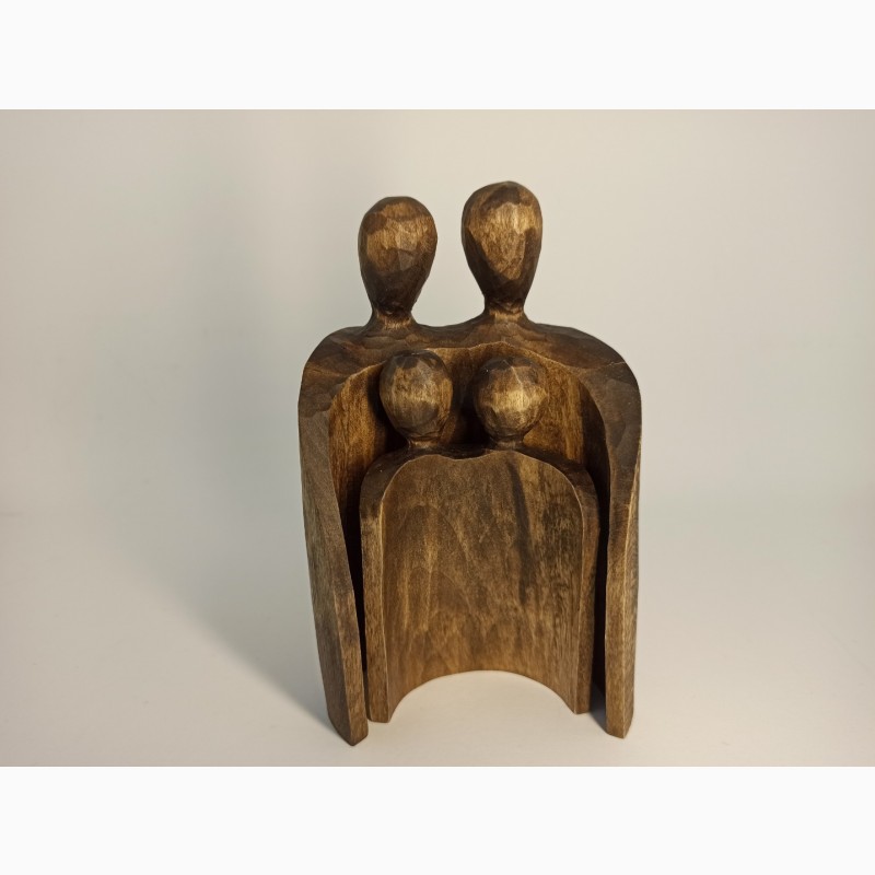 Фото 2. Скульптура сім#039; ї 14 см, чоловік, жінка та двоє дітей, статуетки з дерева, подарунки мамі