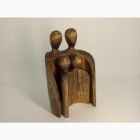 Скульптура сім#039; ї 14 см, чоловік, жінка та двоє дітей, статуетки з дерева, подарунки мамі