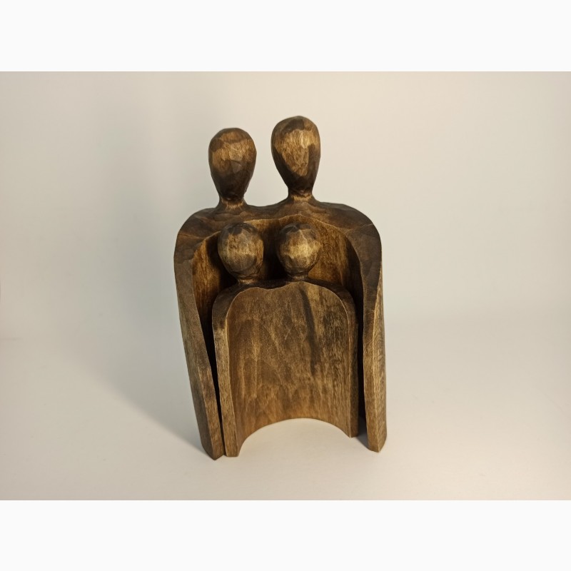 Фото 8. Скульптура сім#039; ї 14 см, чоловік, жінка та двоє дітей, статуетки з дерева, подарунки мамі