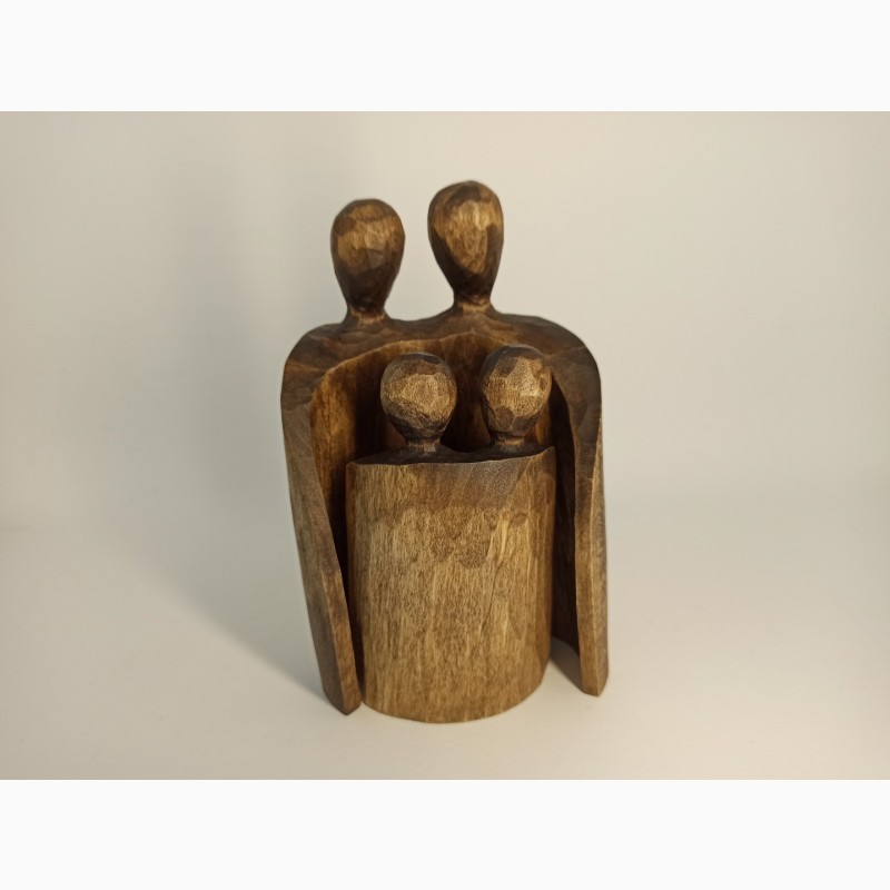 Фото 9. Скульптура сім#039; ї 14 см, чоловік, жінка та двоє дітей, статуетки з дерева, подарунки мамі