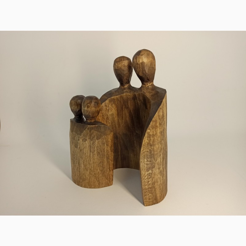 Фото 10. Скульптура сім#039; ї 14 см, чоловік, жінка та двоє дітей, статуетки з дерева, подарунки мамі