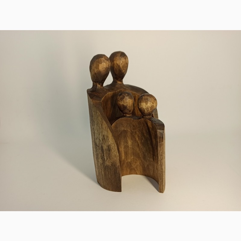 Фото 11. Скульптура сім#039; ї 14 см, чоловік, жінка та двоє дітей, статуетки з дерева, подарунки мамі