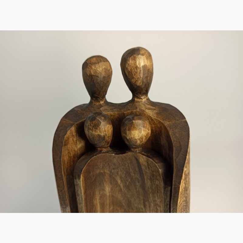 Фото 12. Скульптура сім#039; ї 14 см, чоловік, жінка та двоє дітей, статуетки з дерева, подарунки мамі