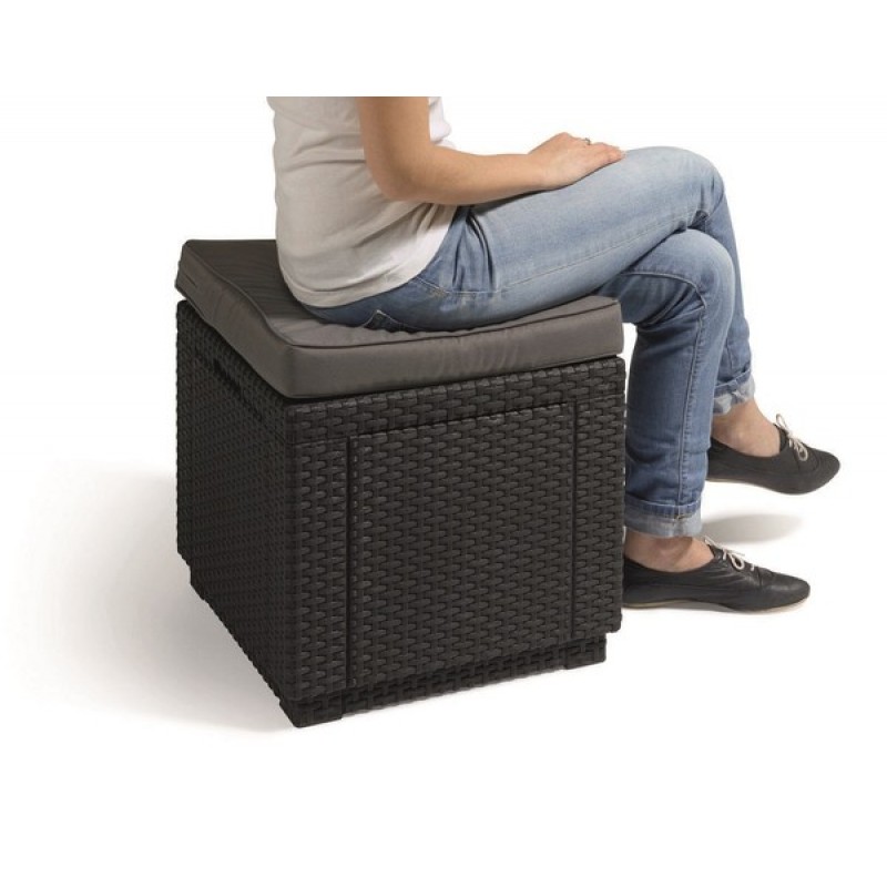 Фото 13. Пуфик стул Cube With Cushion искусственный ротанг Нидерланды