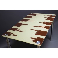 Стеклянный обеденный стол Шоколадный