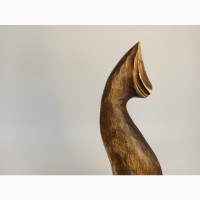 Скульптура кота з дерева 17 см, ручна робота, різьба по дереву, котики фігурки, статуетка