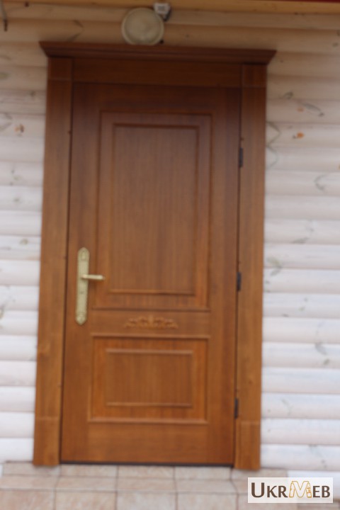 Фото 2. Двери входные из массива дерева