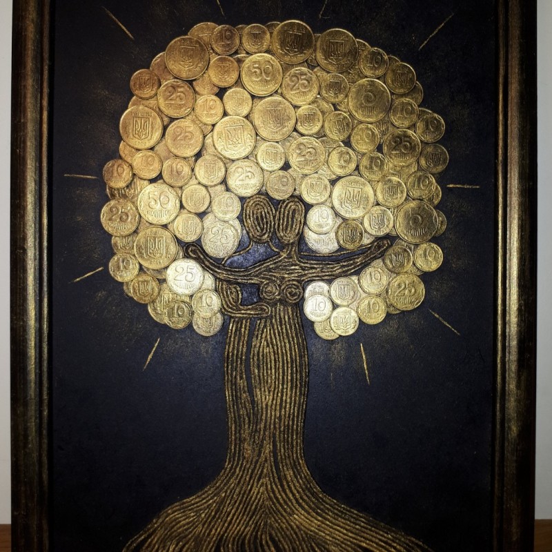 Фото 4. Картина денежное дерево, панно из монет, подарок и сувенир
