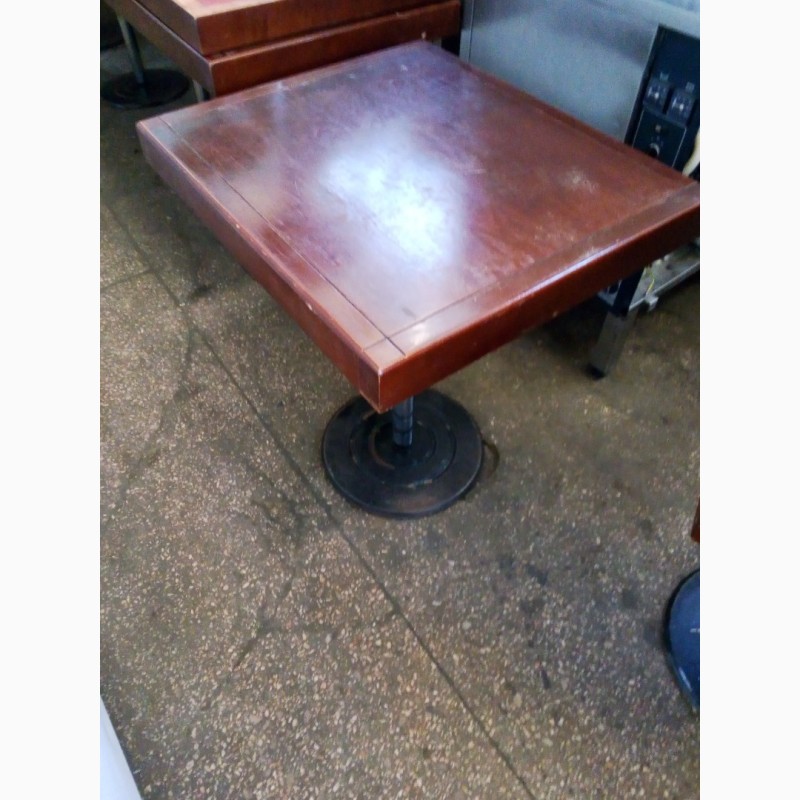 Фото 2. Стіл дерев#039; яний на металевій опорі бу для кафе, кав#039; ярн