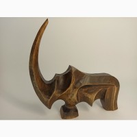 Скульптура носорога з дерева 15.5 см, абстрактна статуетка, оригінальний подарунок