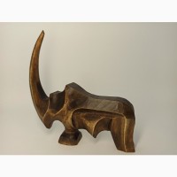 Скульптура носорога з дерева 15.5 см, абстрактна статуетка, оригінальний подарунок