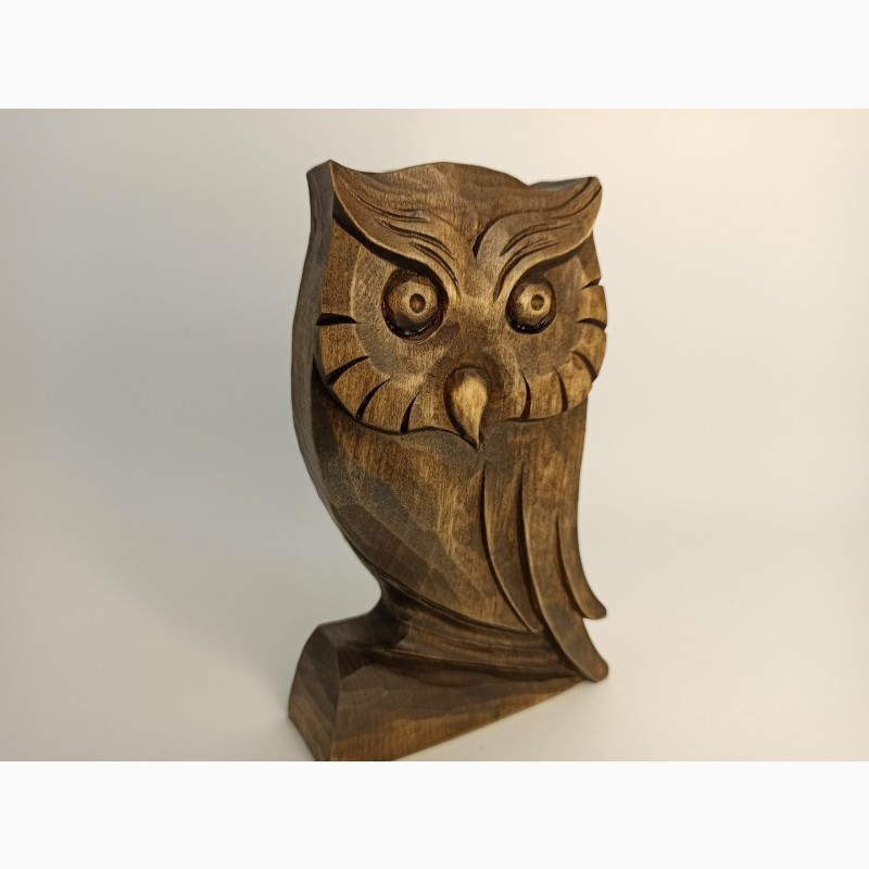 Фото 6. Статуетка сови 15 см, Абстрактна статуетка сови, різьба по дереву, подарунок, скульптура