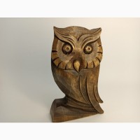 Статуетка сови 15 см, Абстрактна статуетка сови, різьба по дереву, подарунок, скульптура