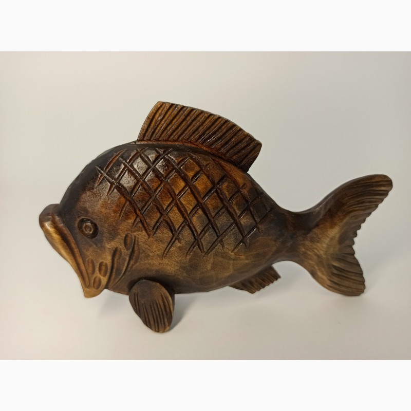 Фото 2. Статуетка риби 10 см, Деревяна фігурка риби, Різьба по дереву, подарунки ручної роботи