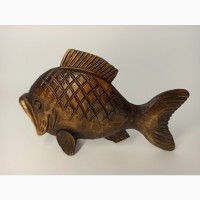 Статуетка риби 10 см, Деревяна фігурка риби, Різьба по дереву, подарунки ручної роботи