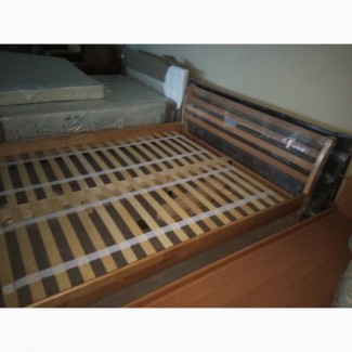 Деревянная кровать Франкфурт, двуспальная кровать, ліжко, ліжко з дерева на ламелях