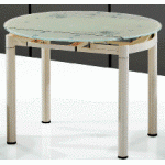 Круглый стеклянный стол для кухни B808, стол обеденный стеклянный круглый раздвижной B808