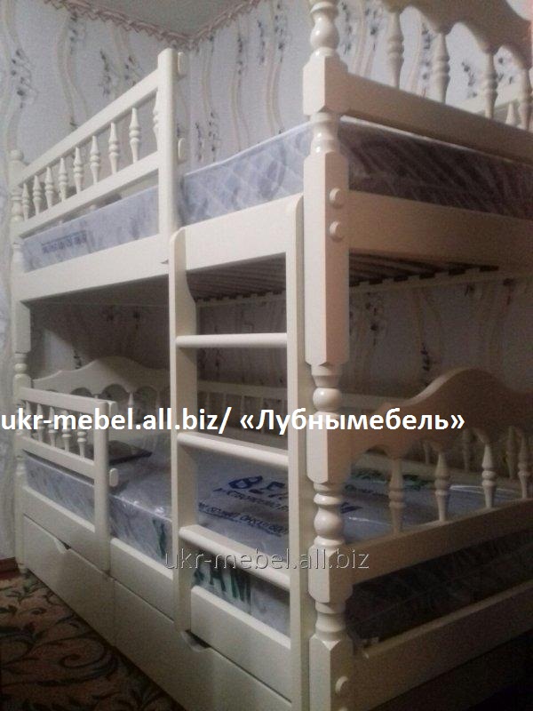 Двухъярусная деревянная кровать Олимп, двоповерхове ліжко