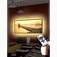 Картина с LED-подсветкой 33х73 см в рамке