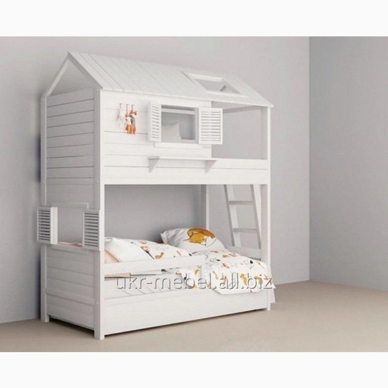 Фото 5. Двухъярусная деревянная кровать Дом1-люкс, двоповерхове ліжко