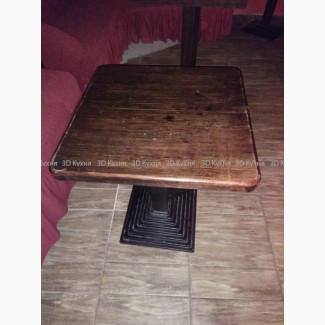 Столы деревянные б/у (мебель бу) на чугунной ноге в кафе бар ресторан
