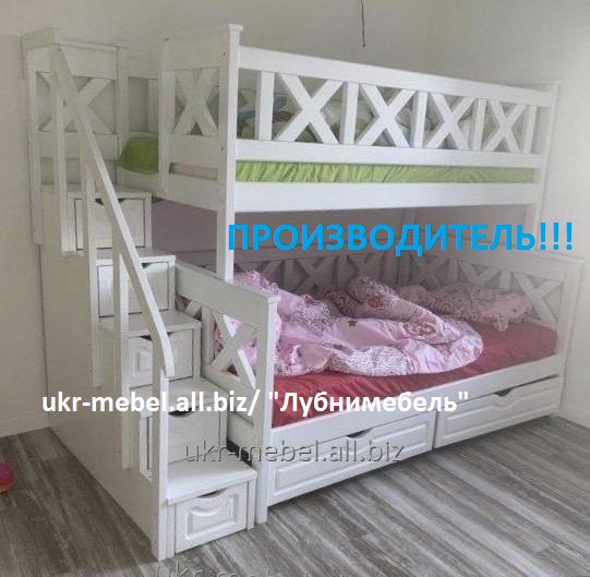 Фото 3. Двухъярусная деревянная кровать Оскар, двоповерхове ліжко