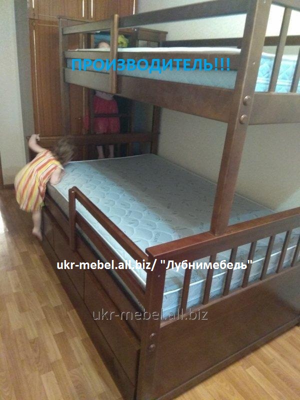 Фото 2. Кровать двухъярусная деревянная Магелан, двоярусне (двоповерхове) ліжко