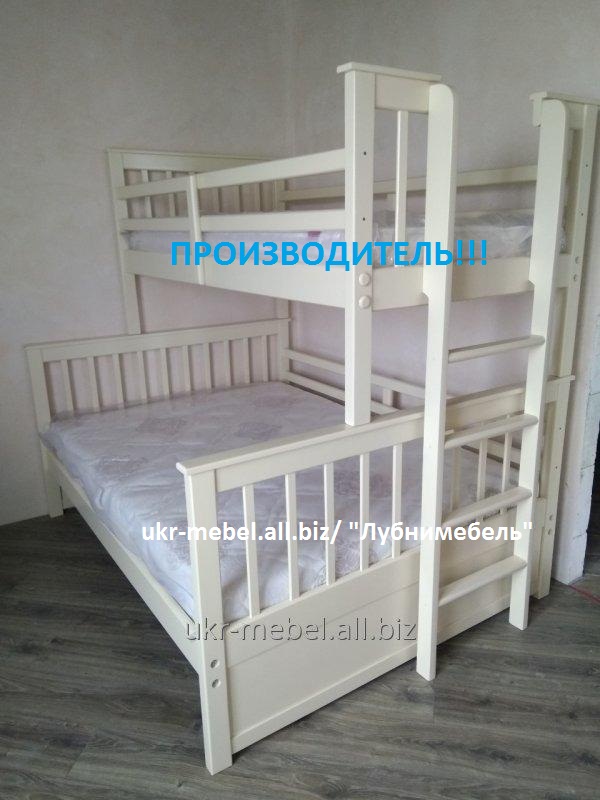 Фото 3. Кровать двухъярусная деревянная Магелан, двоярусне (двоповерхове) ліжко