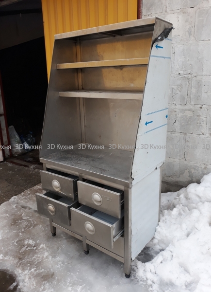 Шкаф-тумба из нержавеющей стали (нержавейки) б/у с выдвижными ящиками
