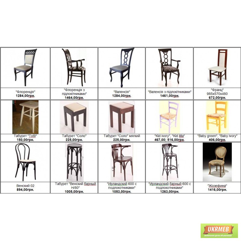 Фото 2. Столы и стулья: деревянные, обеденные, журнальные Украина