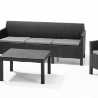 Orlando Set With 3 Seat Sofa мебель из искусственного ротанга