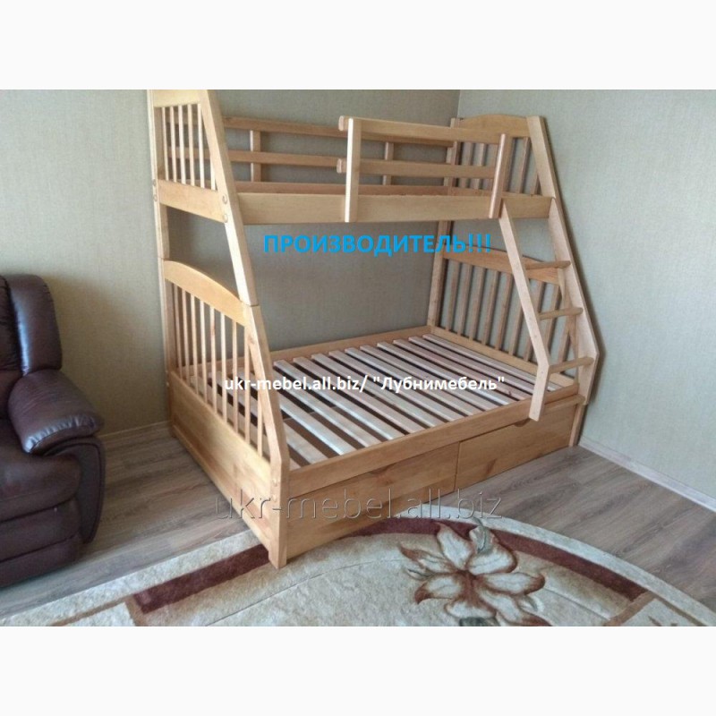 Кровать двухъярусная деревянная трансформер Каспер
