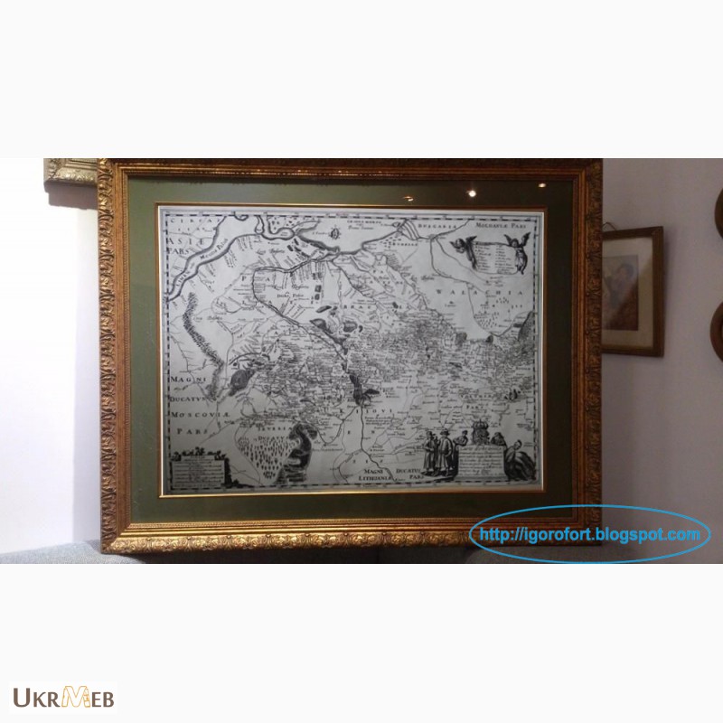 Фото 6. Офорт гравюра Карта Украины картина эстамп