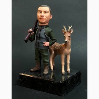 Шаржевая статуэтка охотник по фото подарок который удивит, шаржевые статуэтки под заказ