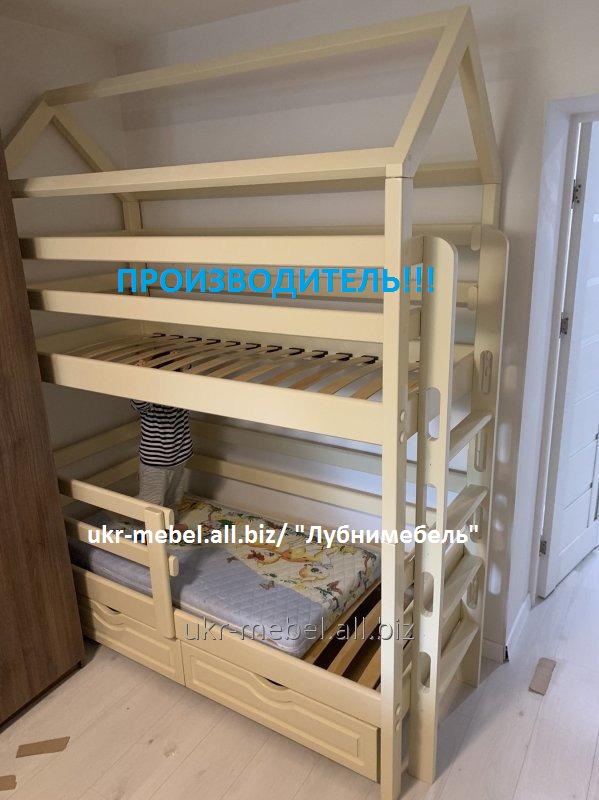 Фото 2. Кровать двухъярусная деревянная Дом4, двоярусне (двоповерхове) ліжко