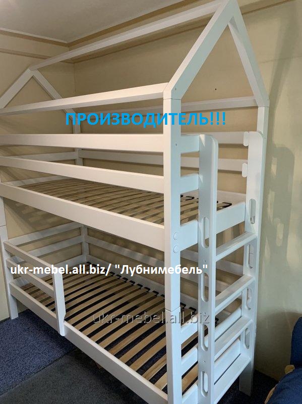 Фото 4. Кровать двухъярусная деревянная Дом4, двоярусне (двоповерхове) ліжко