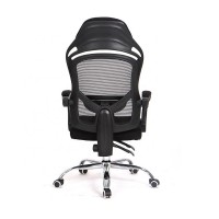 Крісло офісне Кароліна, хромоване, сітка mesh чорного кольору