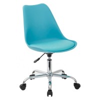Кресло компьютерное Астер, на колесиках белый, голубой