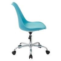 Кресло компьютерное Астер, на колесиках белый, голубой