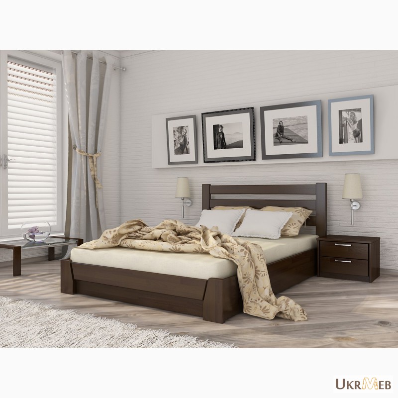 Фото 3. Деревянная кровать Селена с подъемным механизмом
